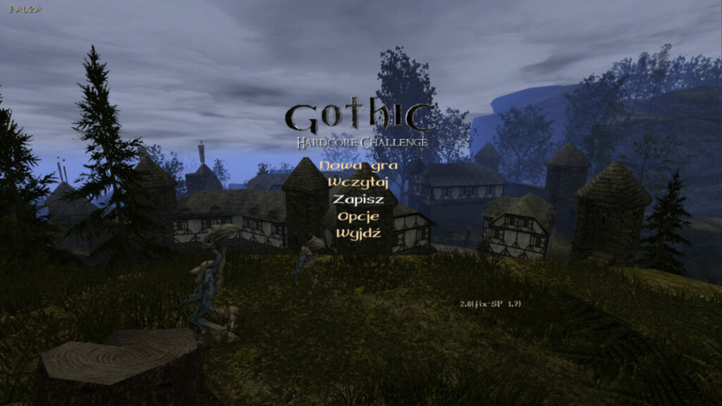 Gothic 2 Hardcore Gothic Challenge PL - obraz przedstawia menu gry